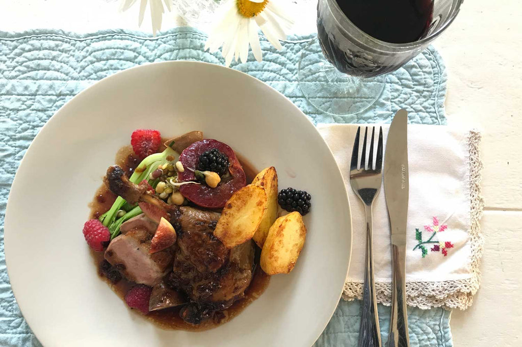 RECIPE: Chef Ian's Confit Duck with Seasonal Berries and Plums