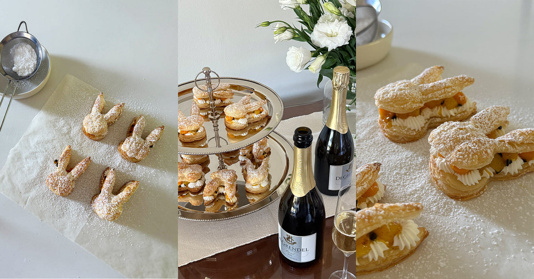 Puff Pastry Bunnies with Cap Classique Fruit Compote