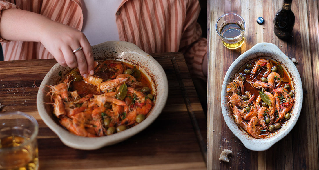 Authentic Gambas Pil Pil Recipe with De Grendel Three Spades Cider