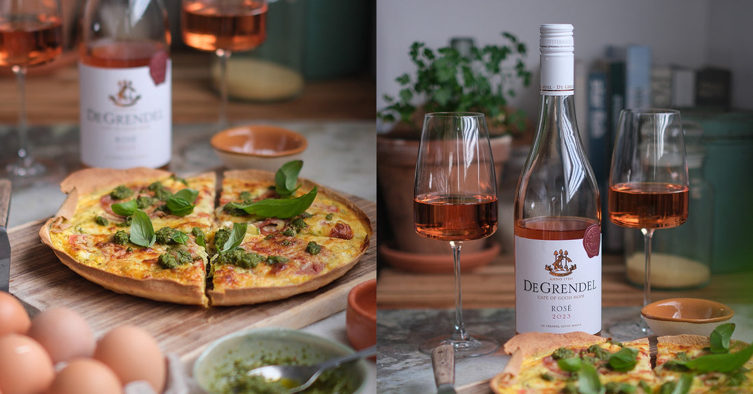 Brunch Pizza Omelette with De Grendel Rosé