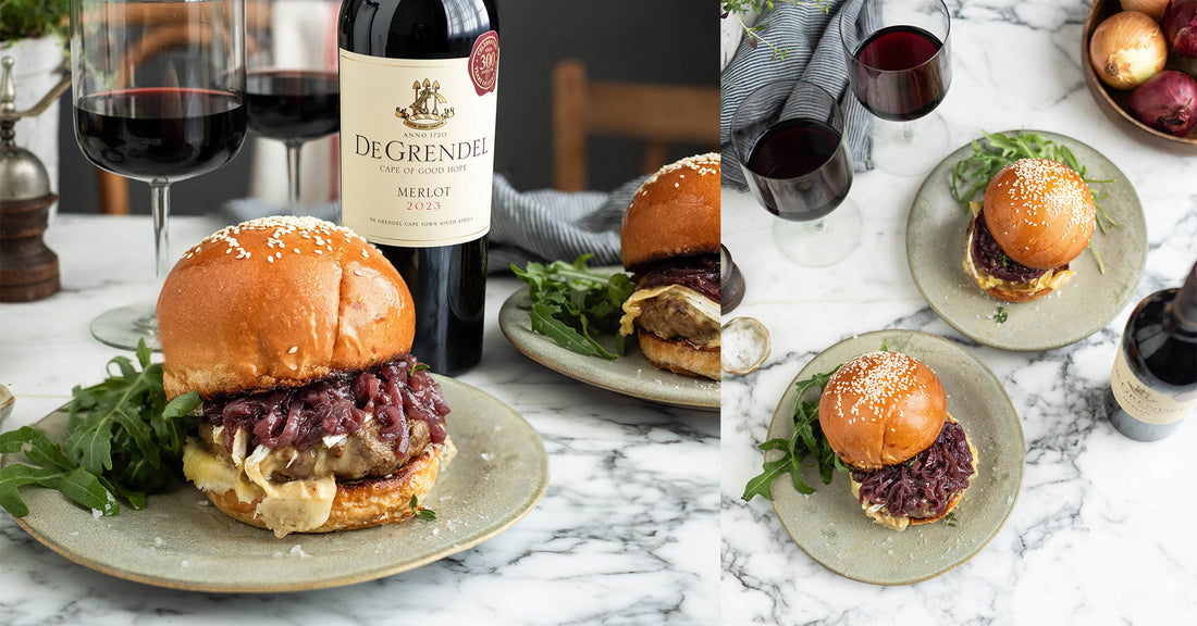 Merlot Caramelised Onion & Brie Burger