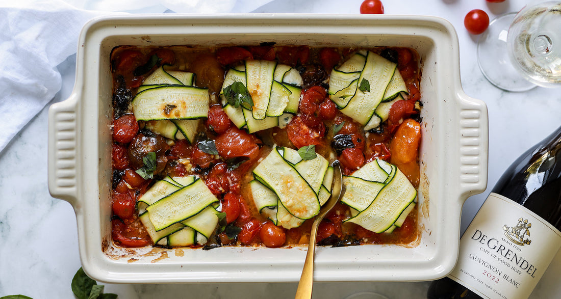 Ricotta and Goats Cheese Zucchini Ravioli in a Roasted Tomato Sauce